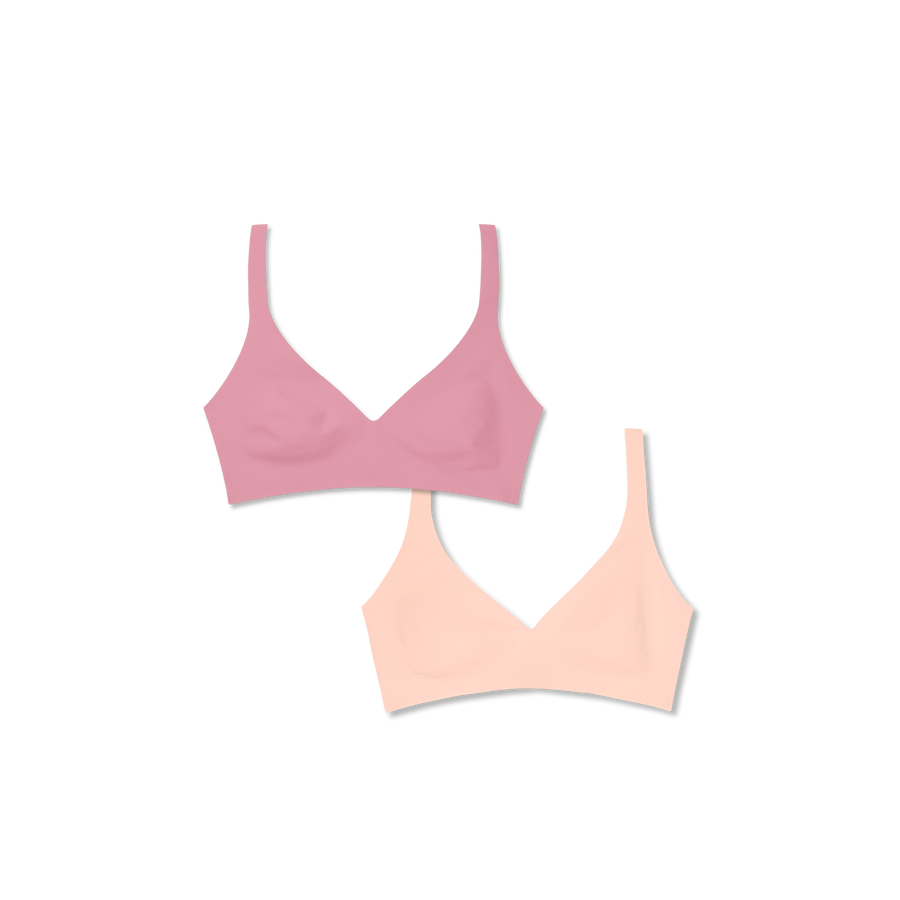 Women’s No Show Plunge Bralette 2-Pack - Calm Lounge Ease