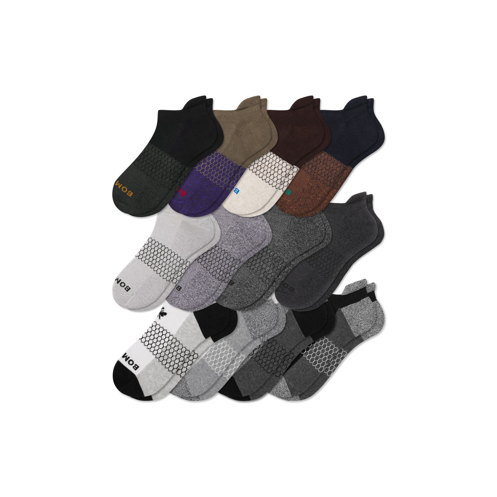 Men's Ankle Sock 12-Pack - Espresso Marls Mix L