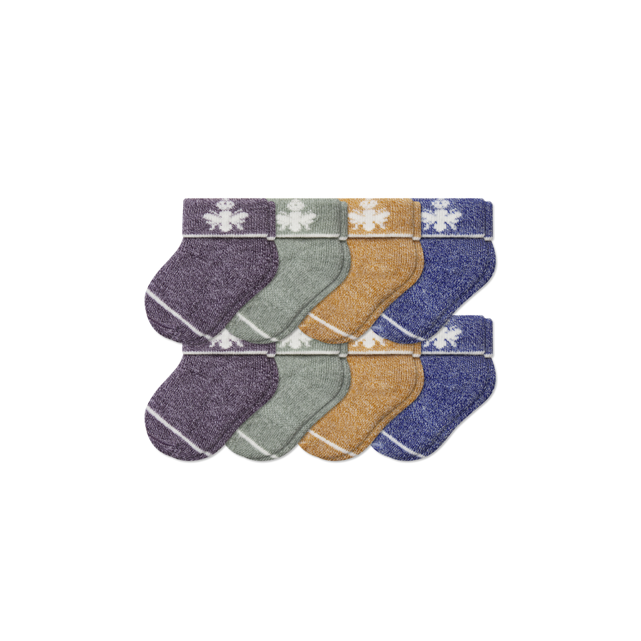 Baby Merino Wool Blend Calf Sock 8-Pack (0-6 Months) - Cozy Home Fit