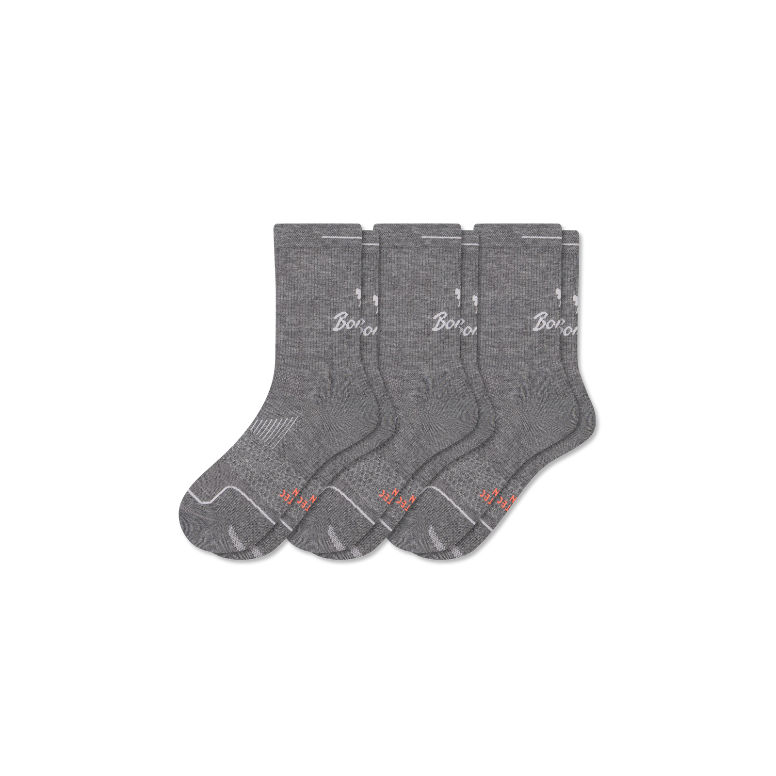 Men's Running Half Calf Sock 3-Pack - grey mix L