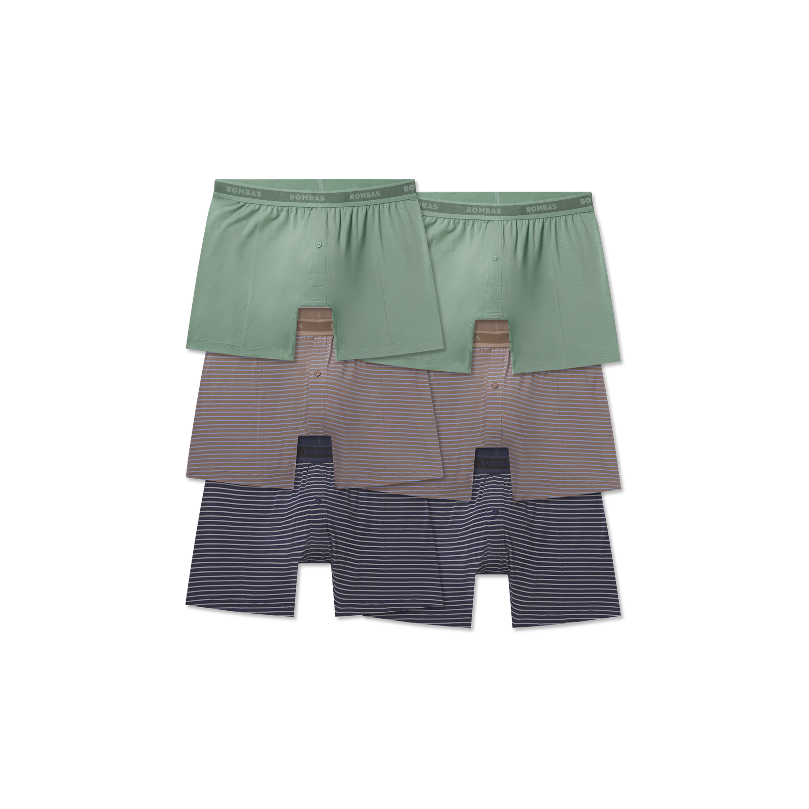 Men's Soft Flex Slim Boxer 6-Pack - Grey Sage Navy Mix L