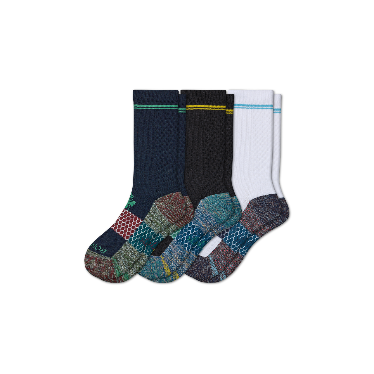 Men's Golf Calf Sock 3-Pack - grove-wine-mix - 51