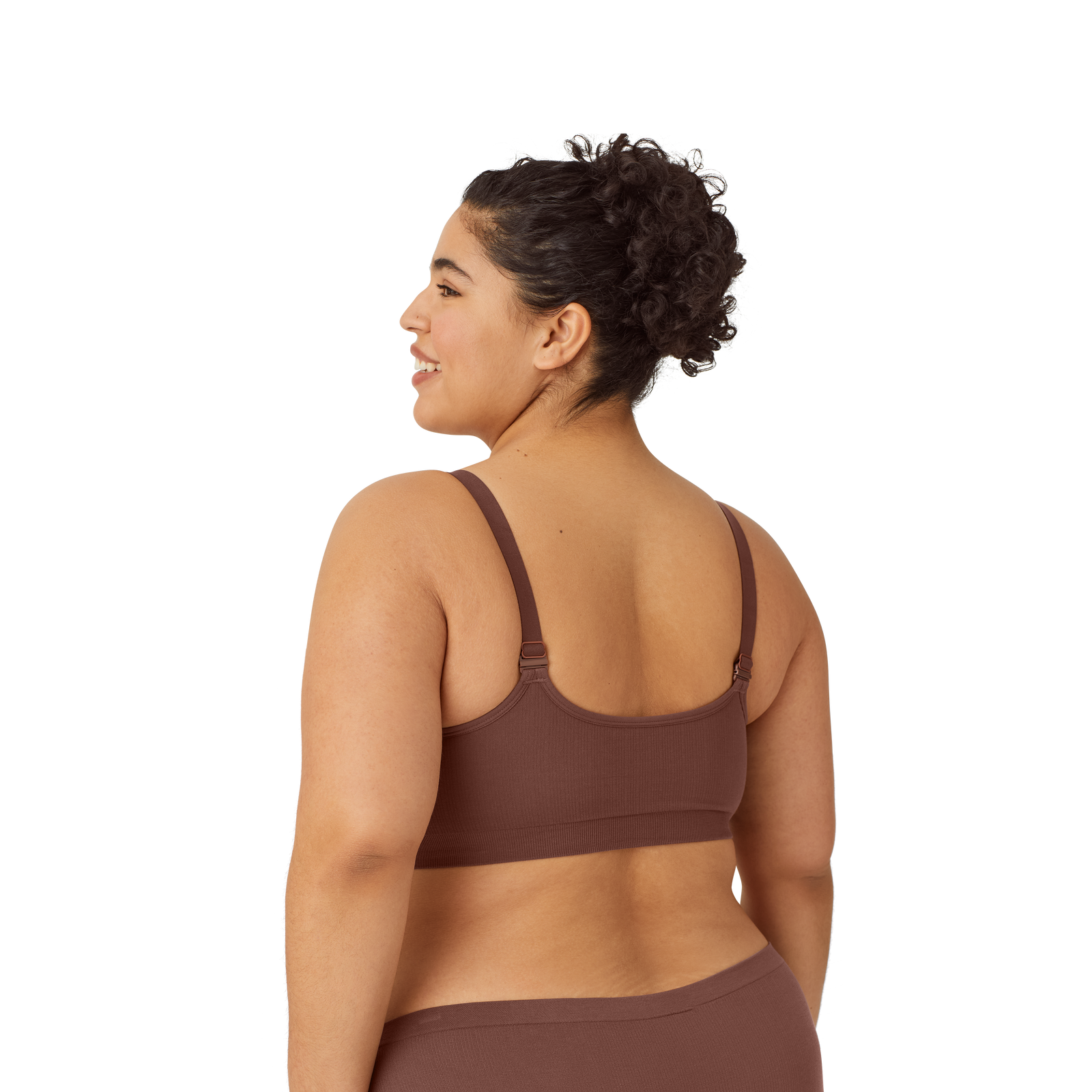 Ribbed Seamless Bralette Hickory WO2 Plus