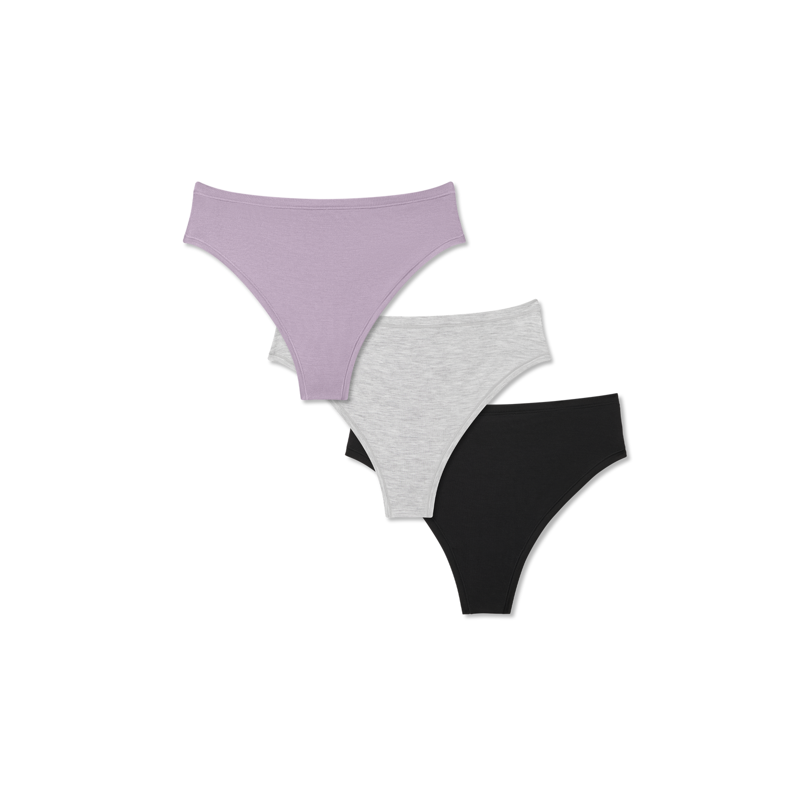 Women's Super Soft Thong 3-Pack - Lavender Grey Black Mix L