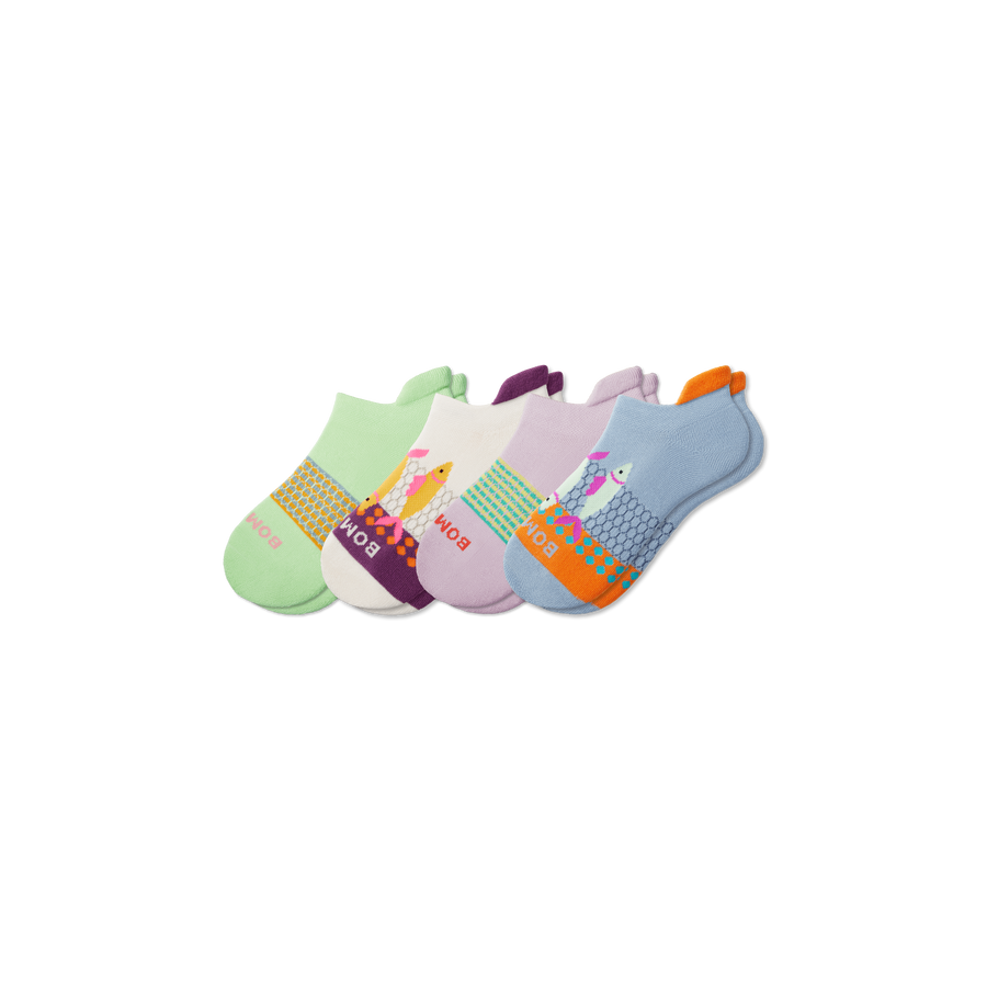 Youth Aquatic Ankle Sock 4-Pack - Cushion Crew Rotation