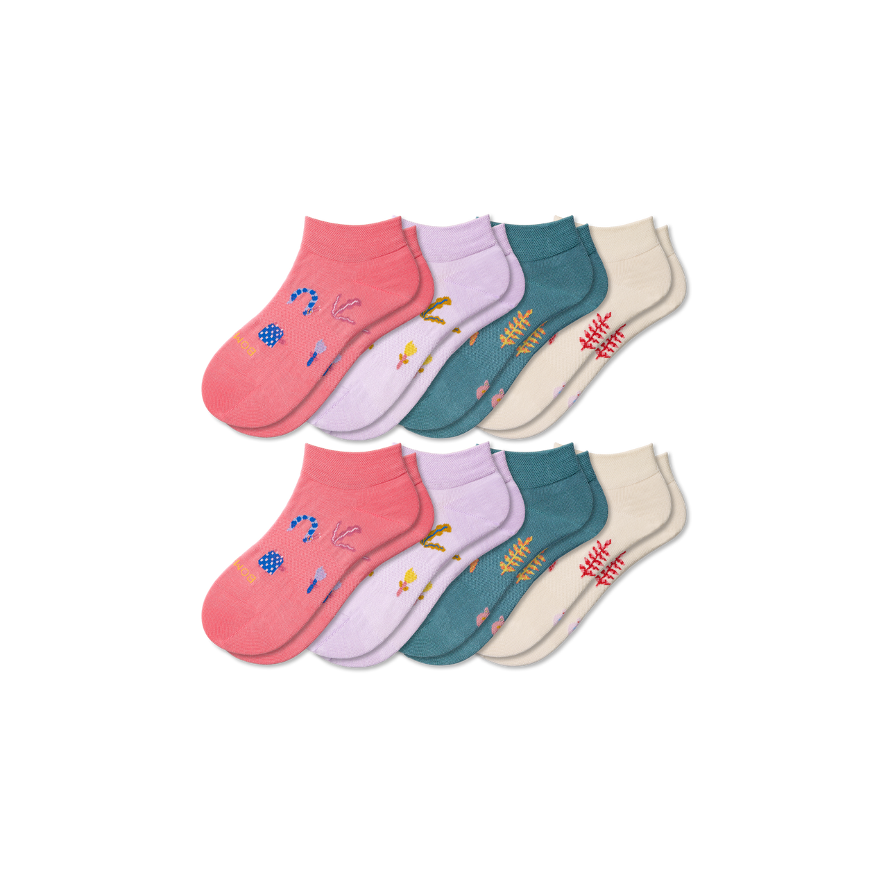 Youth Lightweight Ankle Sock 8-Pack - Lilac Husk Mix