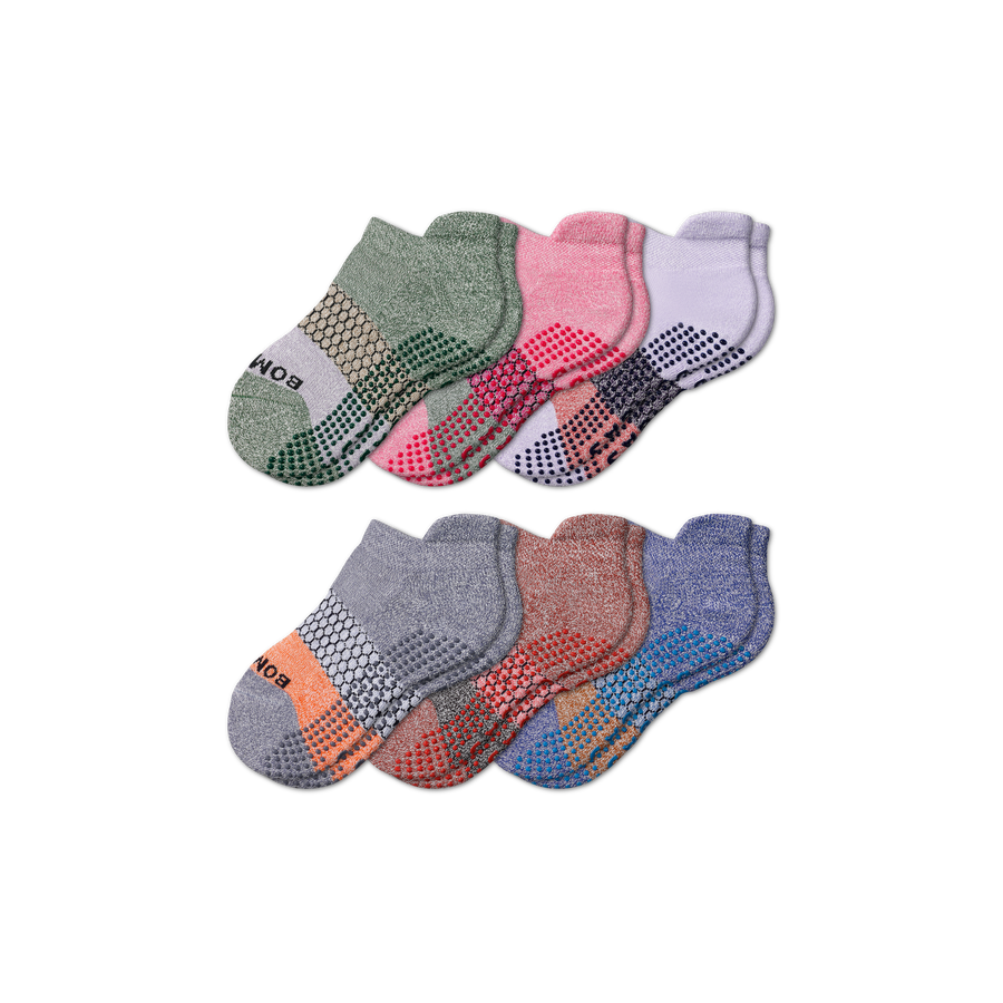 Youth Tri-Block Gripper Ankle Sock 6-Pack - Home Step