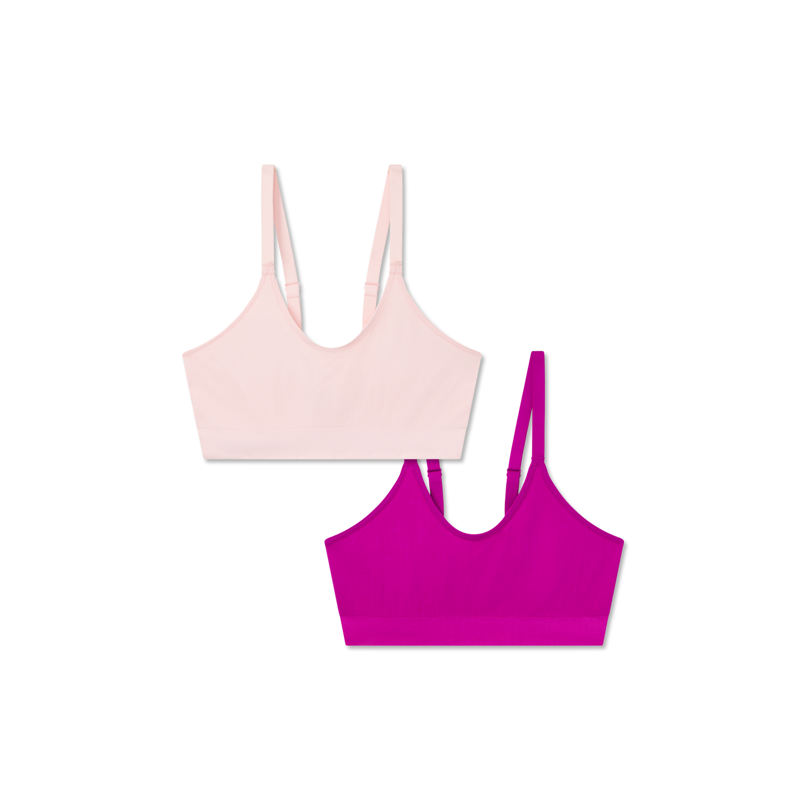 Women's Seamless Scoop Bralette 2-Pack - Magenta Blush Mix