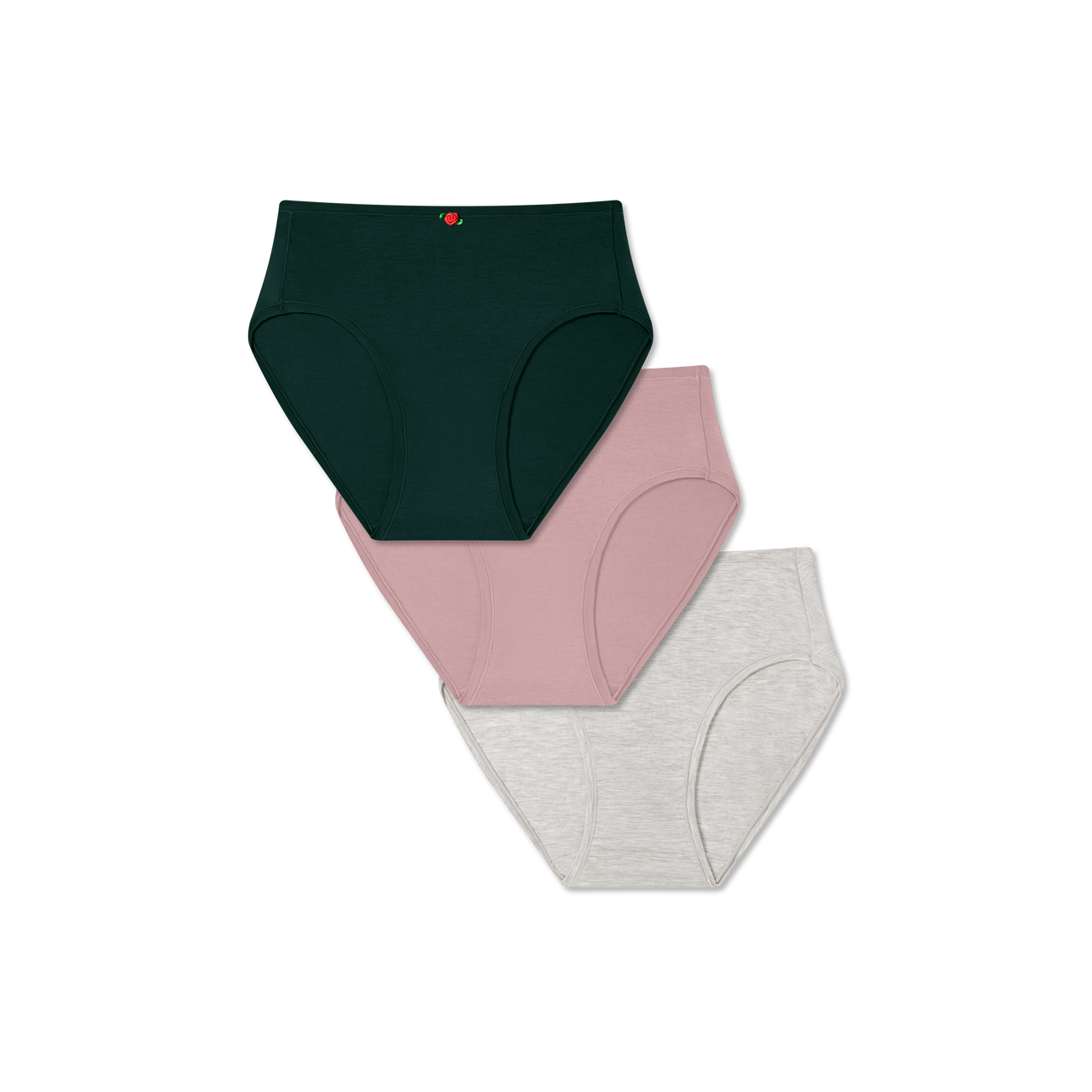Women's Super Soft Brief 3-Pack - Mauve Green Grey Mix L