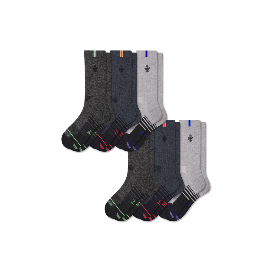 Women's Merino Wool Blend Run Calf Sock 6-Pack - Everyday Run Move