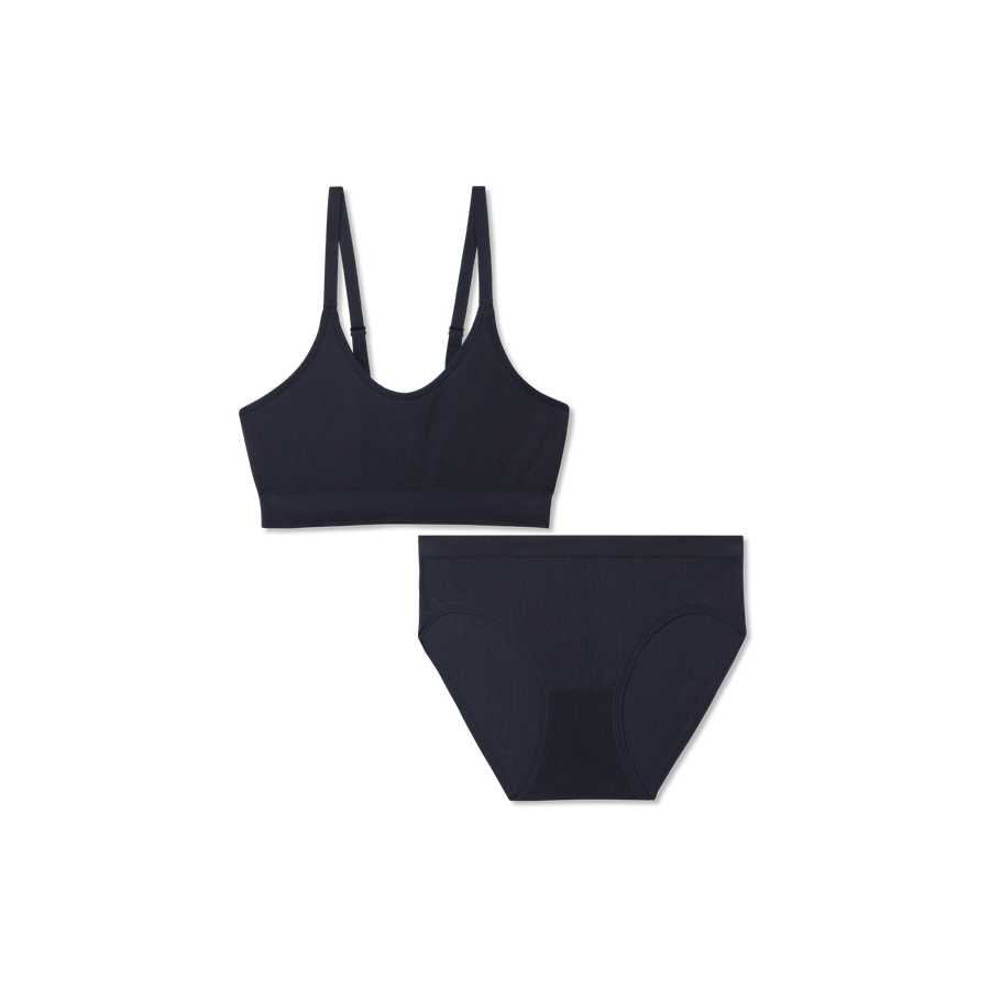 Women's Seamless Scoop Bralette + Brief Pack - Modern Fit Comfort