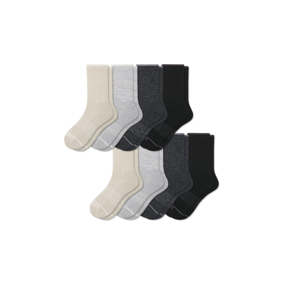 Men's Merino Wool Blend Half Calf Sock 8-Pack - Active Travel Step