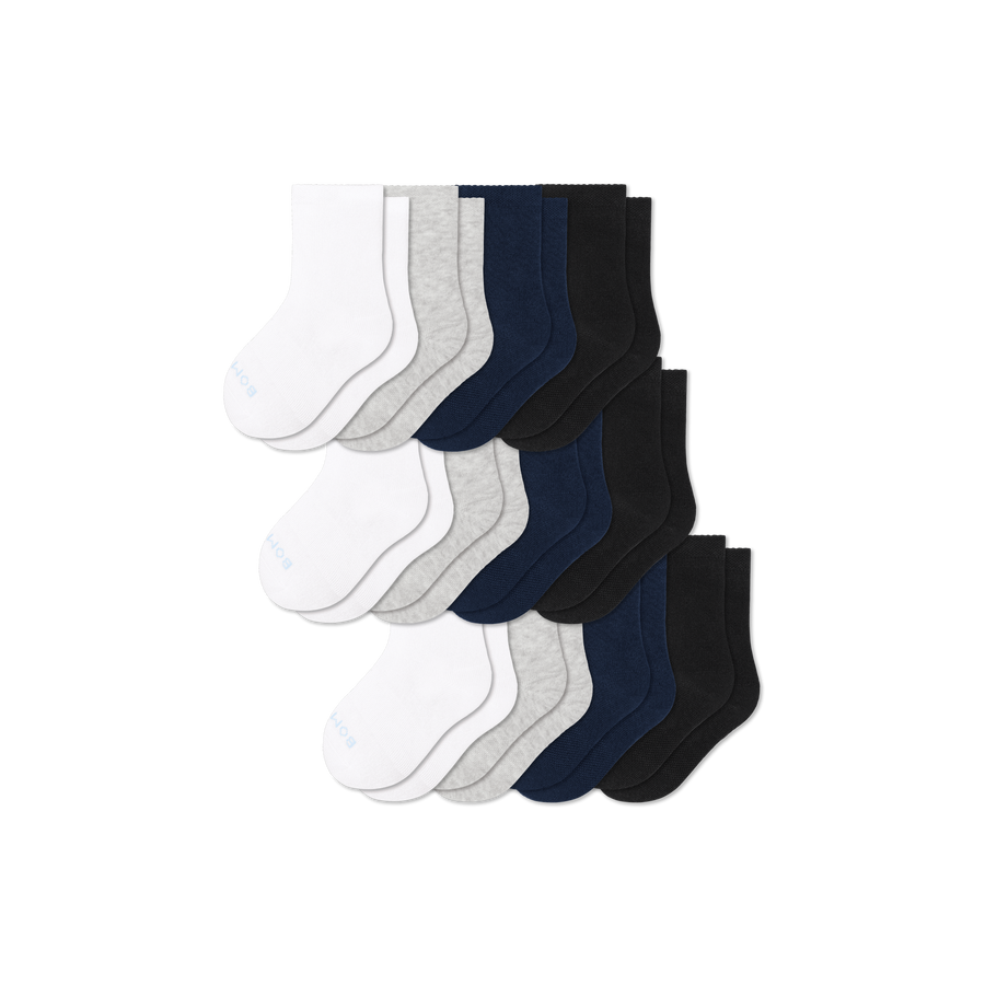 Junior Lightweight Calf Sock 12-Pack - Weekend Travel Fit
