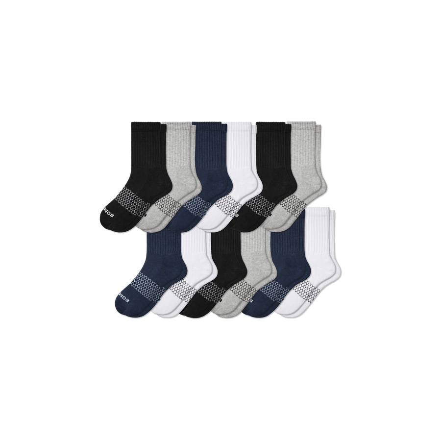 Men's Solids Half Calf Sock 12-Pack - Comfort Travel Fit