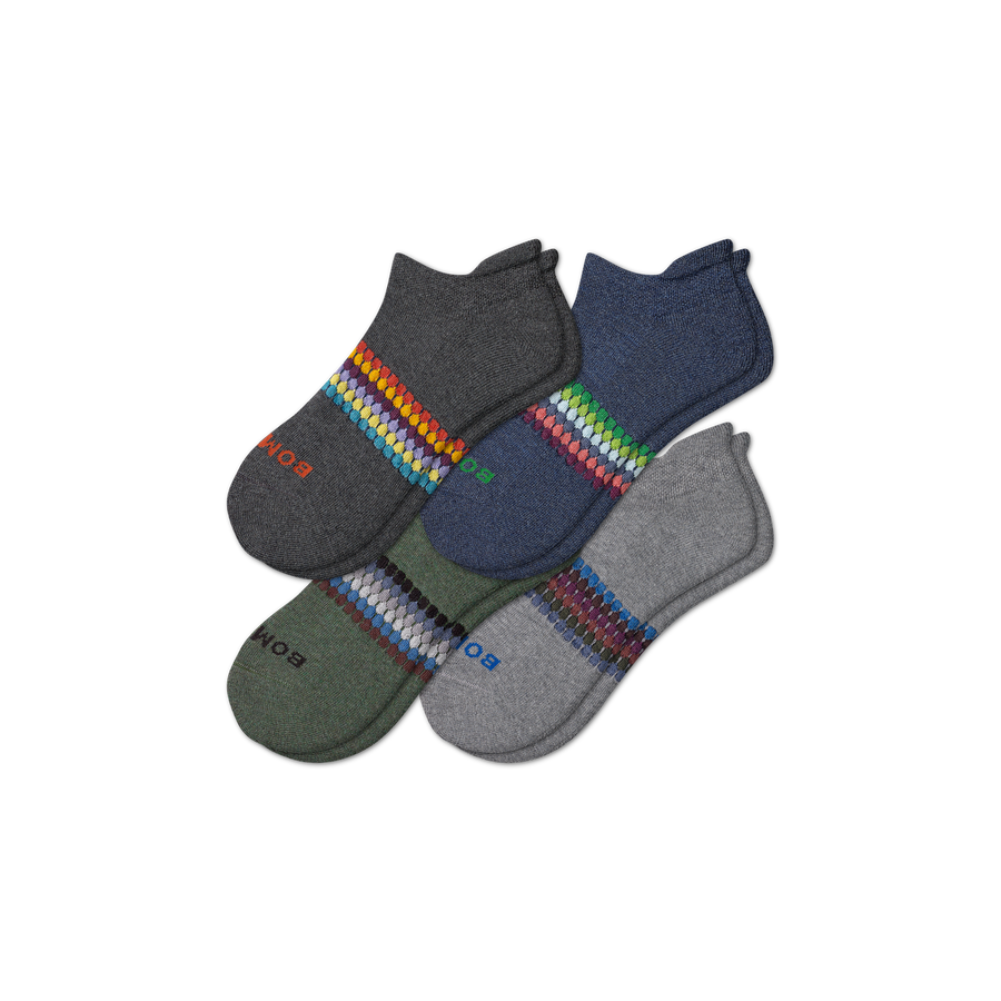 Men's Sunset Stripe Ankle Sock 4-Pack - Easy Shift Cushion