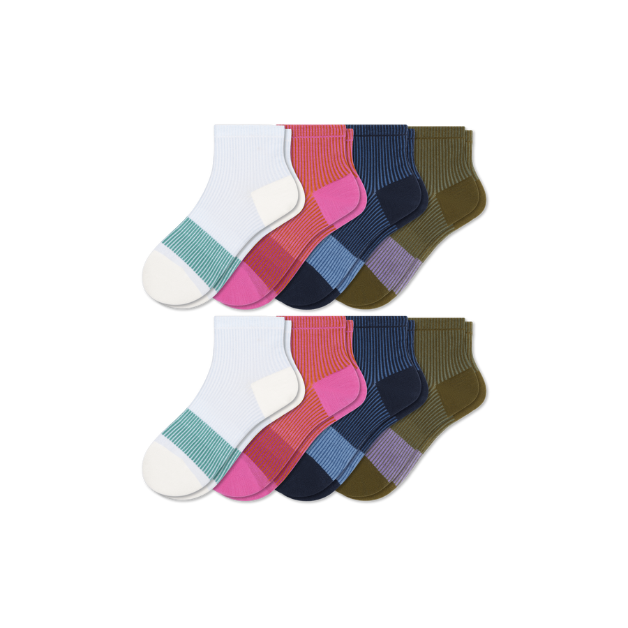 Youth Lightweight Quarter Sock 8-Pack - Cushion Weekend Move
