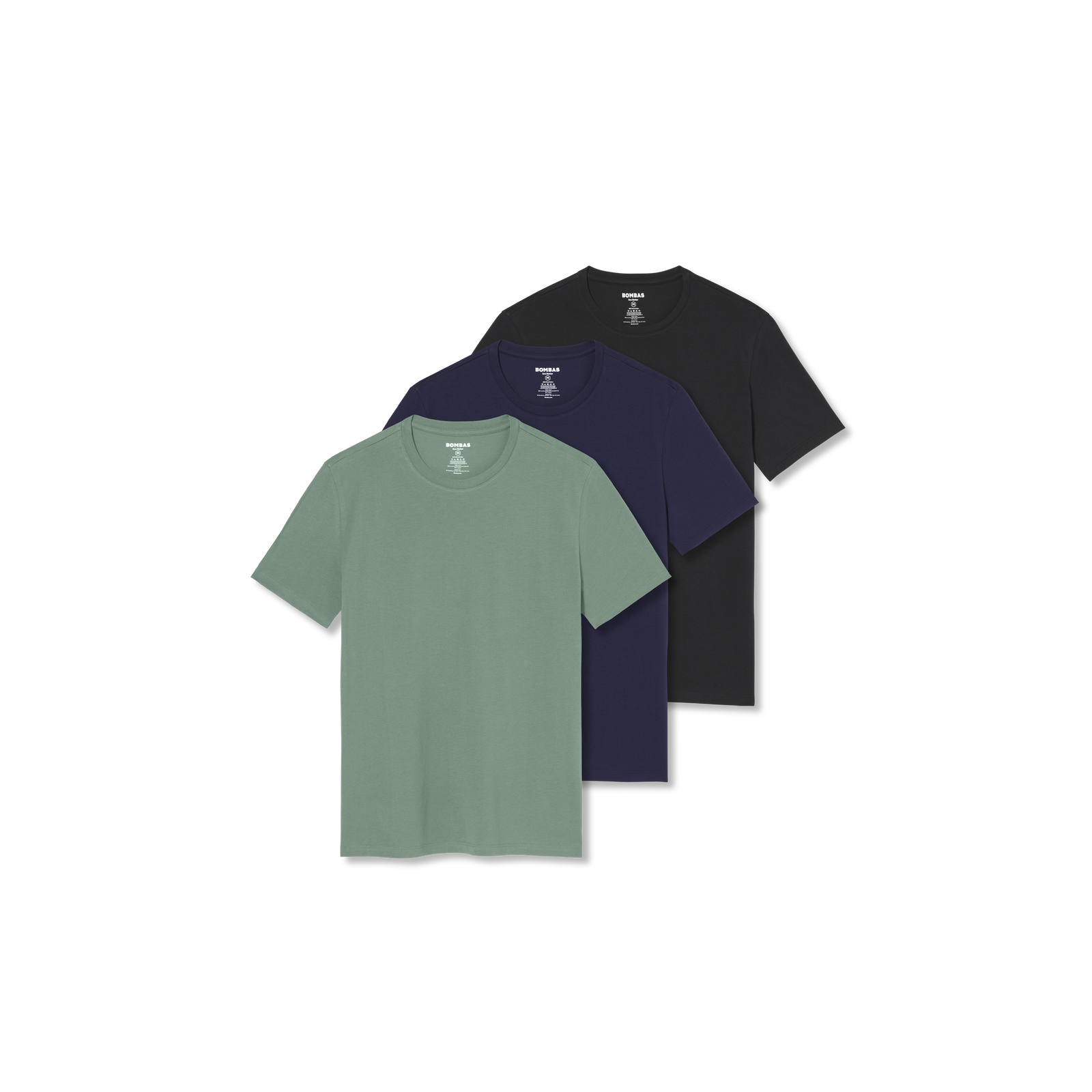 Men's Pima Cotton Crew Neck T-Shirt 3-Pack - Navy Sage Mix L