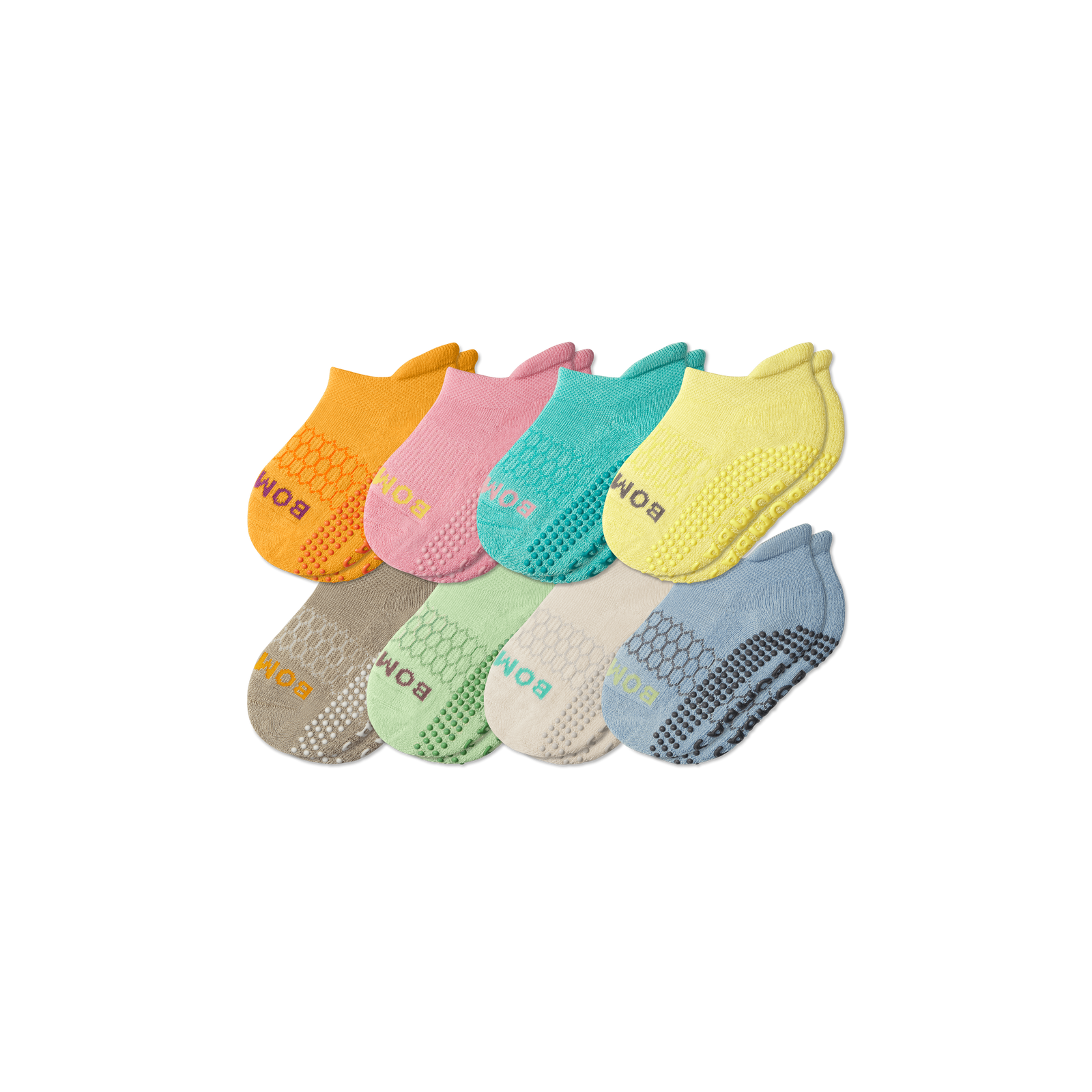 Toddler Gripper Ankle Sock 8-Pack Ocean Fog Lotus Mix L