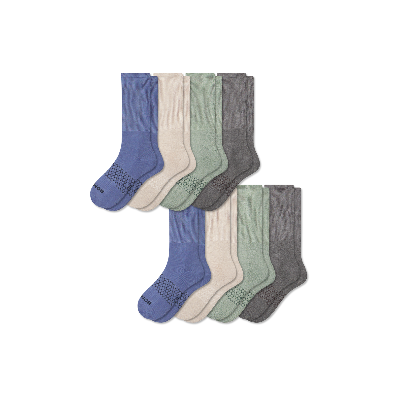 Women's Ultra Stretch Calf Sock 8-Pack - Oyster Mint Mix L