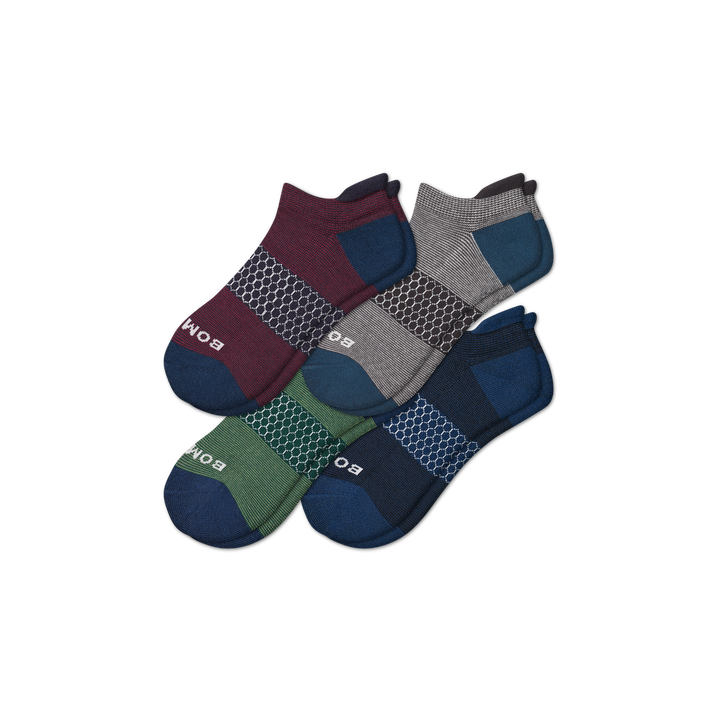 Men's Microstripe Ankle Sock 4-Pack - Pine Sapphire Mix L [5399]