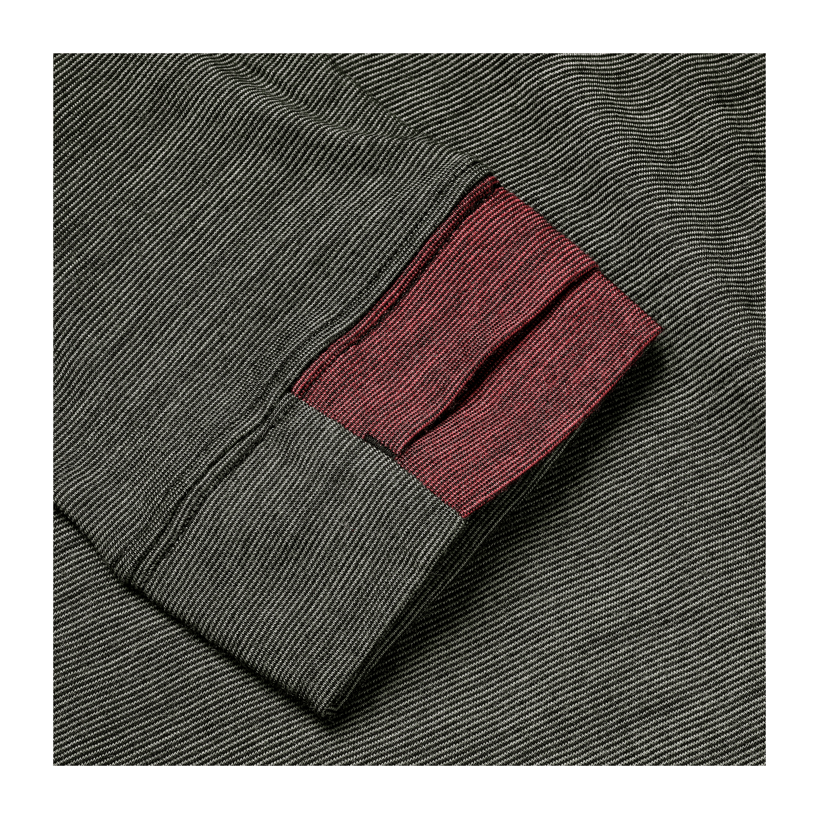 Men's Merino Wool Crew Neck Long Sleeve T-Shirt Raw Umber Detail