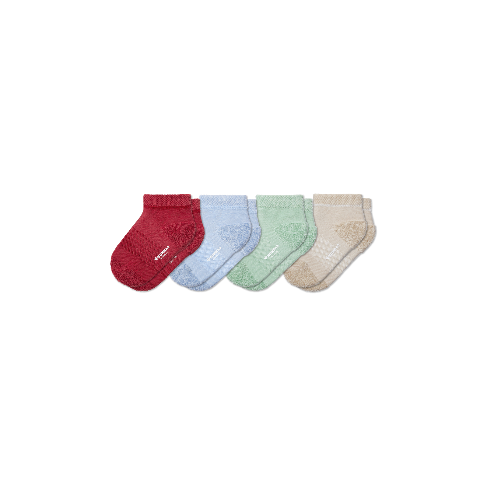 Toddler Lightweight Terry Ankle Sock 4-Pack, Red Aloe Mix