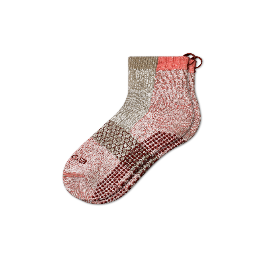 Women's Merino Wool Blend Gripper House Socks - Light Low Cut Comfort