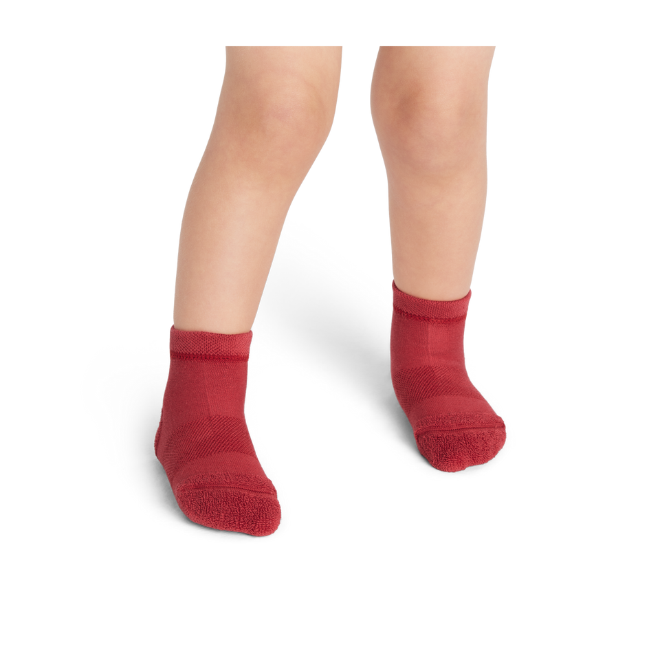 Toddler Lightweight Ankle Sock 12-Pack, Red Blue Mix, Onmodel1