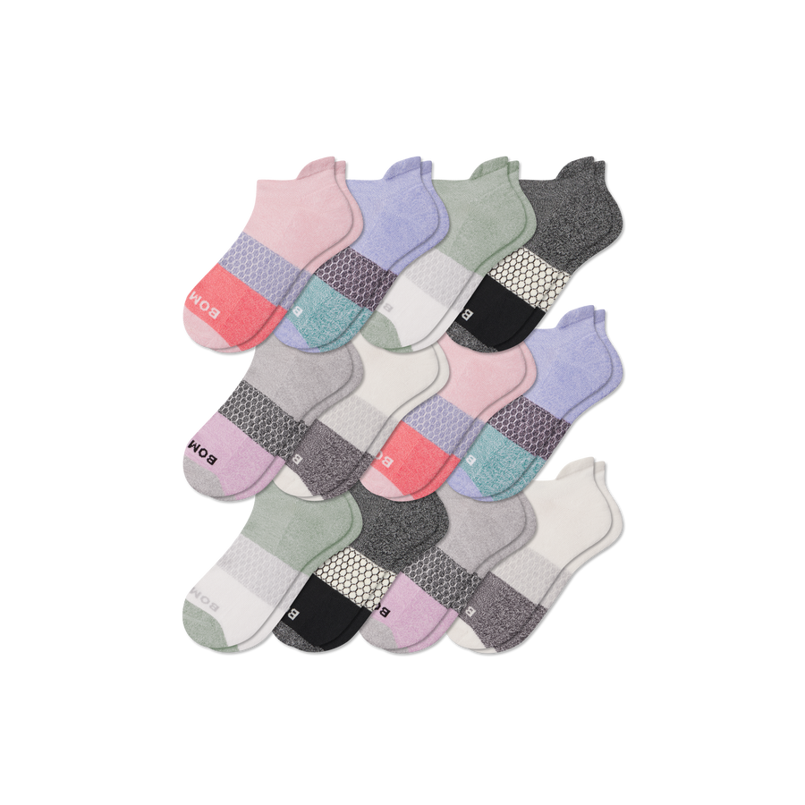 Women's Tri-Block Ankle Sock 12-Pack - Studio Ankle Support