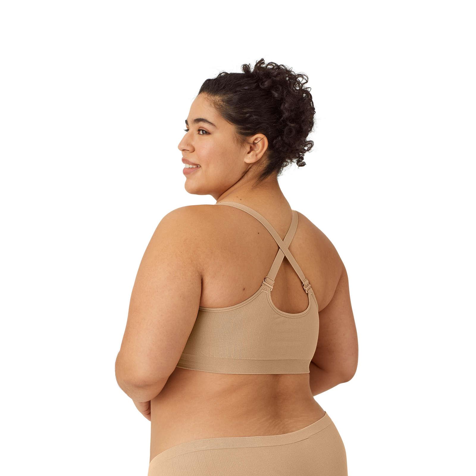 Ribbed Seamless Bralette Sandcastle WO3 Plus