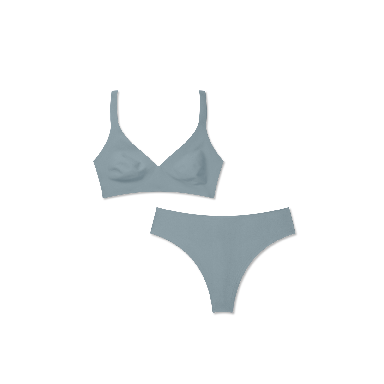Womenâ€™s No Show Plunge Bralette + Thong Pack - Sea Storm L