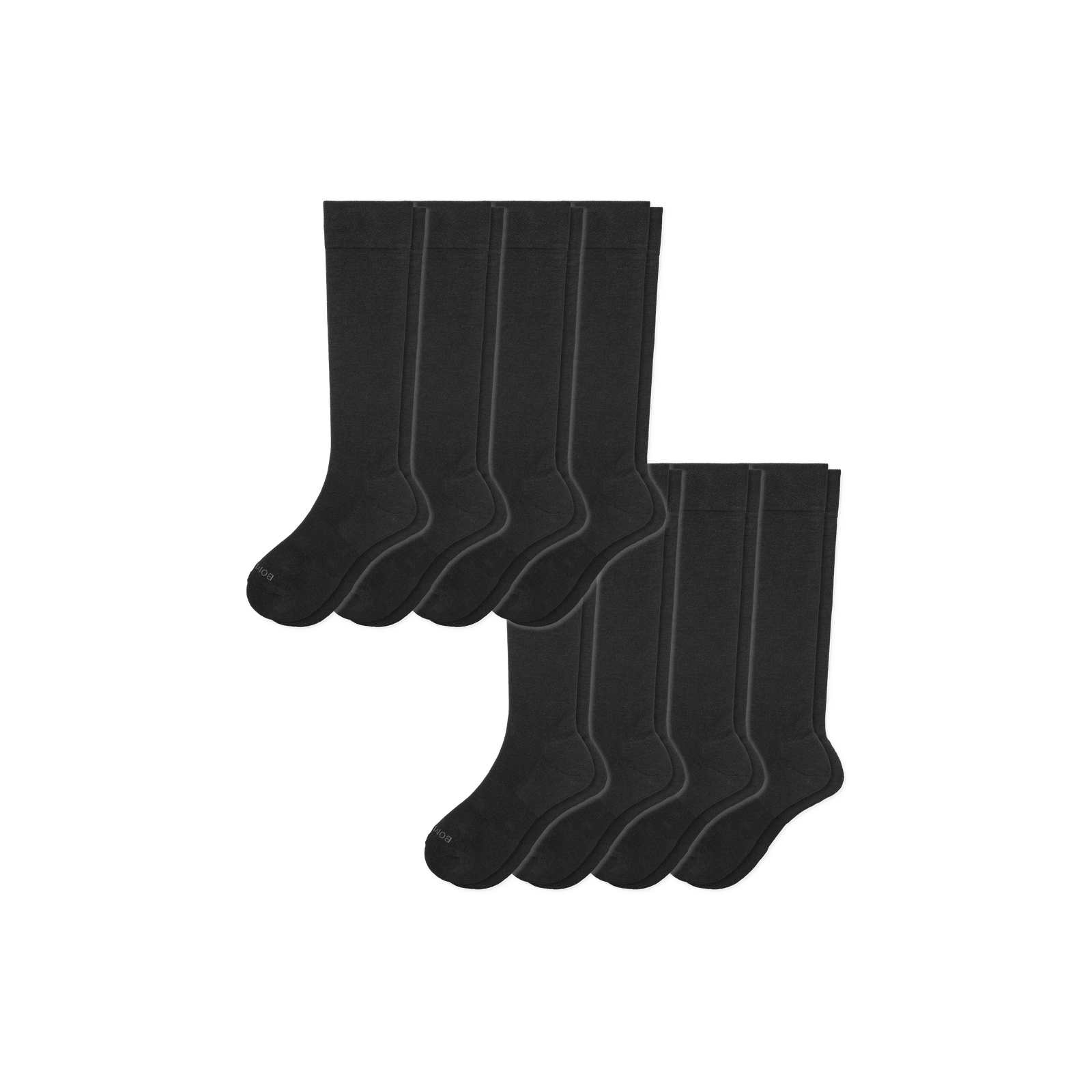 Men's Dress Knee High Sock 8-Pack - Solid Black