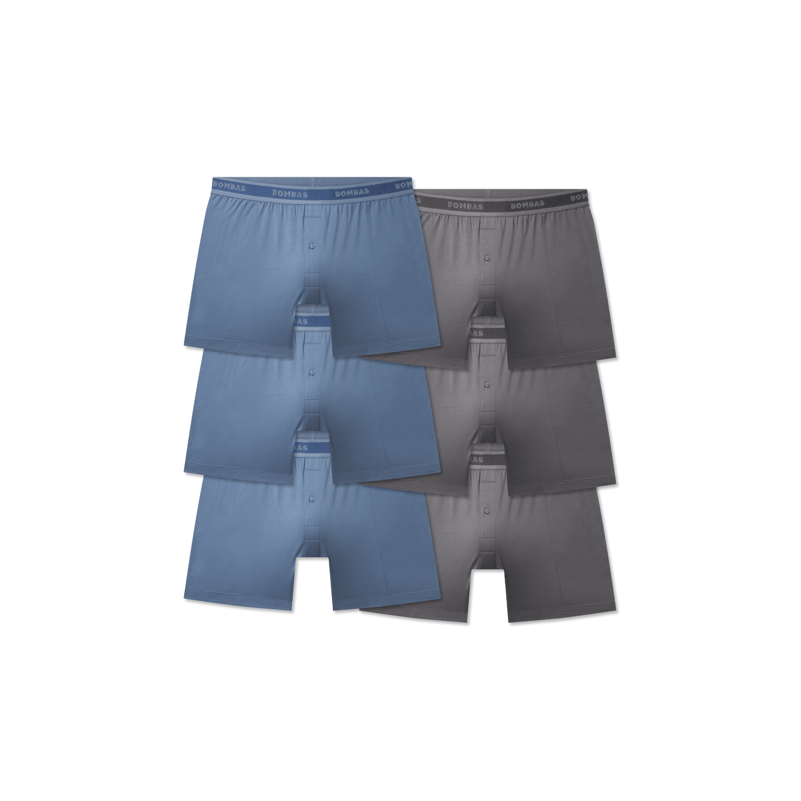 Men's Soft Flex Slim Boxer 6-Pack - Steel Blue Mix L