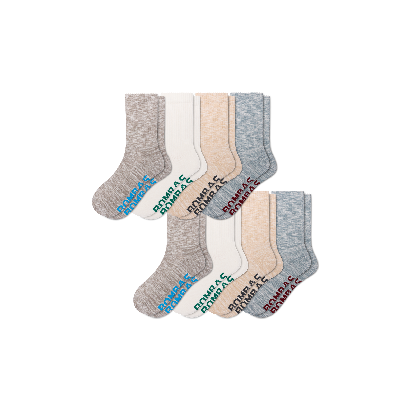 Men's Summer Ragg Half Calf Sock 8-Pack - storm mix L