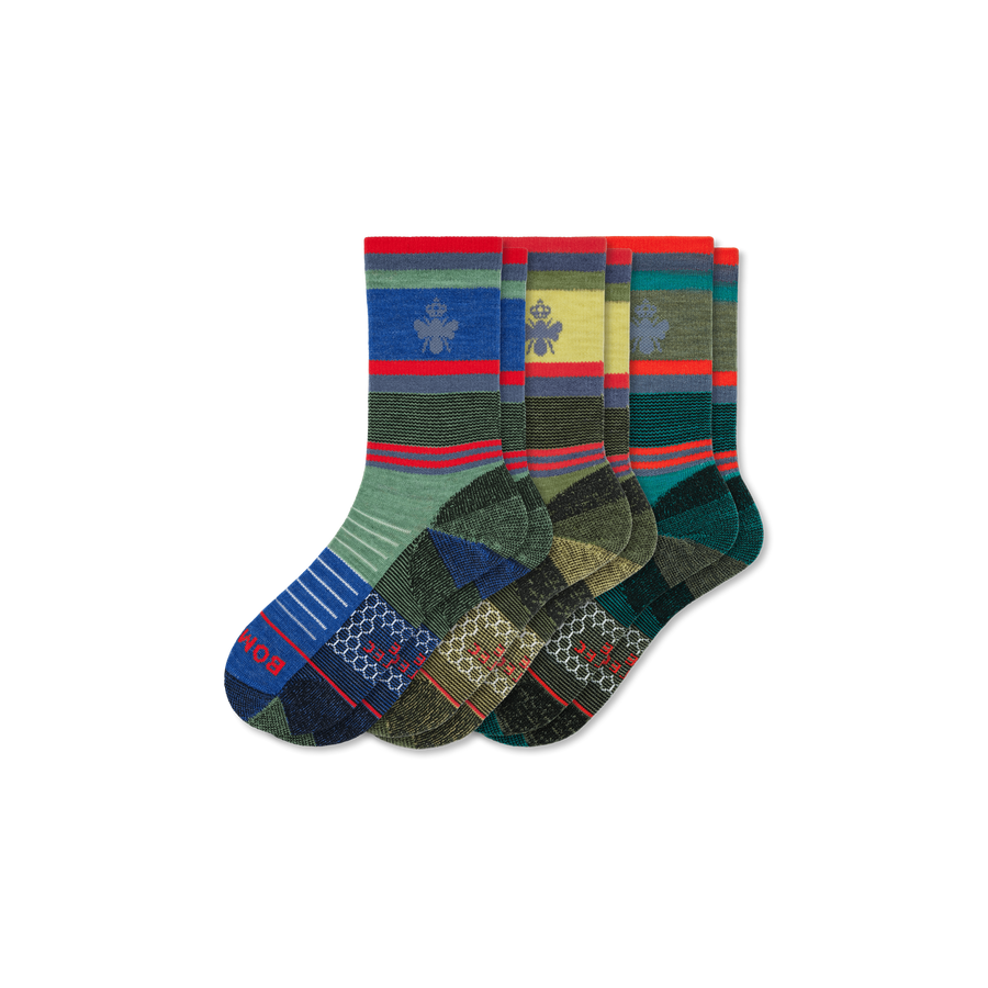 Cotopaxi x Bombas Merino Wool Blend Hiking Calf Sock 3-Pack - Weekend Studio Cushion