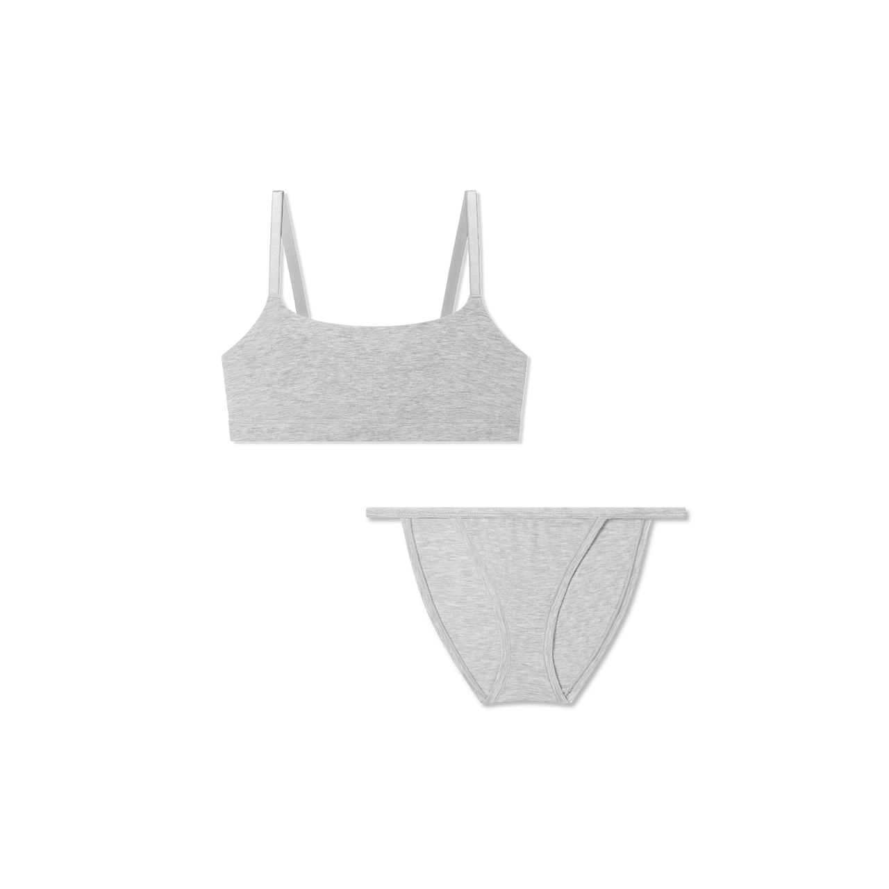 Womenâ€™s Super Soft Bralette + String Bikini Pack - Varsity Grey Heather L