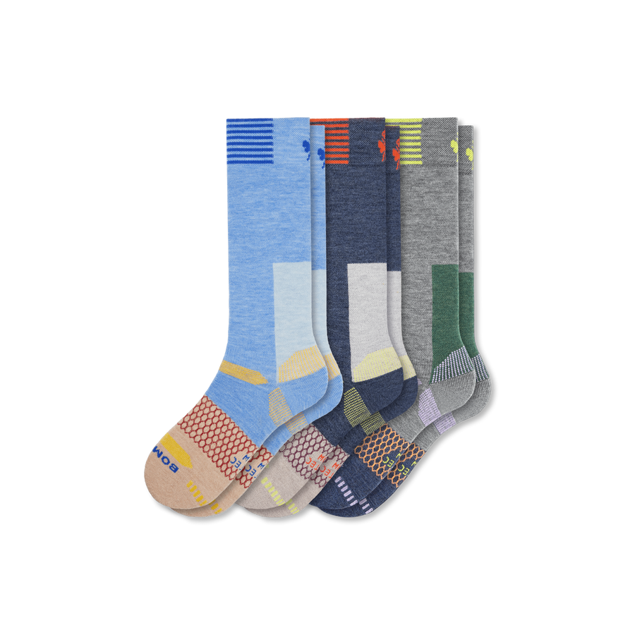 Women's Full-Cushion Merino Wool Blend Ski & Snowboard Sock 3-Pack - Weekend Court Wear