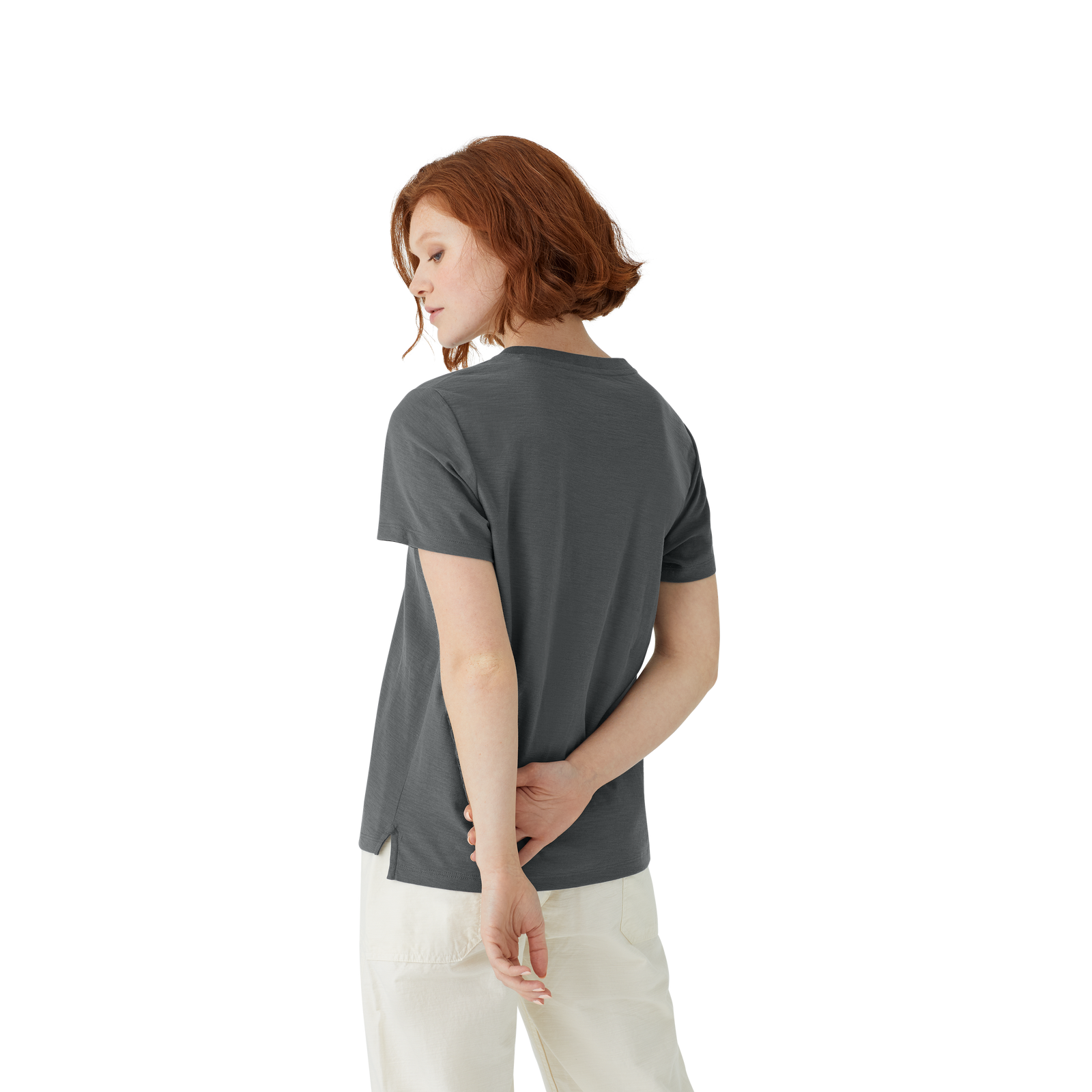 Air Slub Crew Neck T-Shirt Washed Black WO3