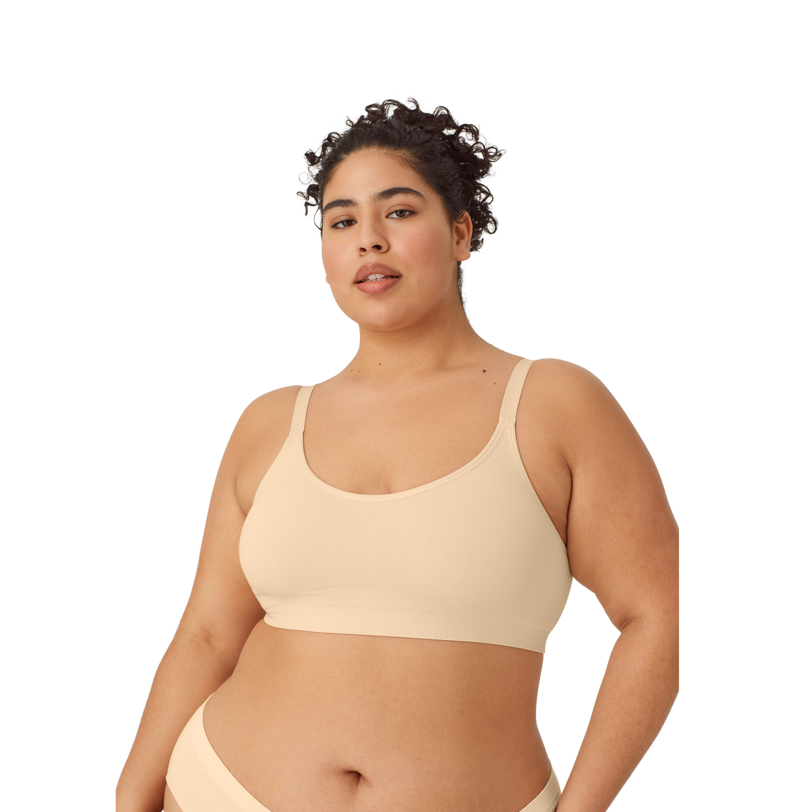 Ribbed Seamless Bralette Wheat WO1 Plus