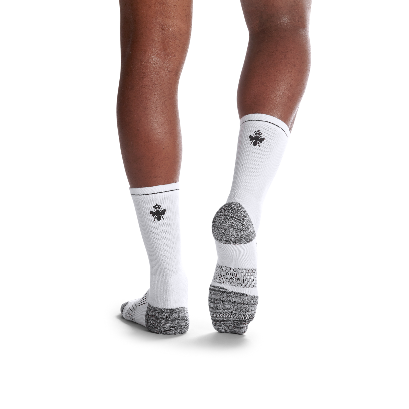 Men's Running Calf Sock 6-Pack - white-bee - 32