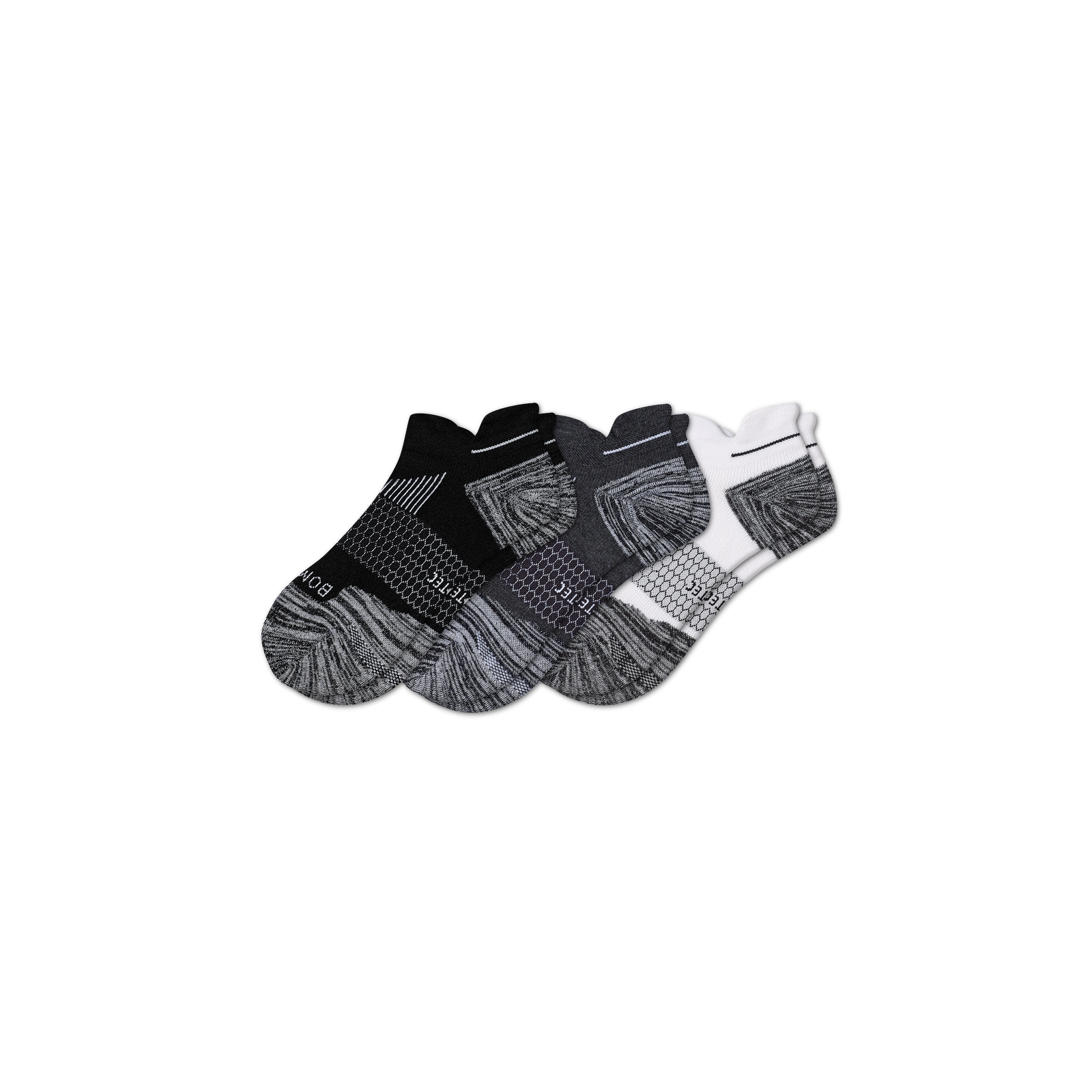 Women's Running Ankle Sock 3-Pack - white-charcoal-black - 2