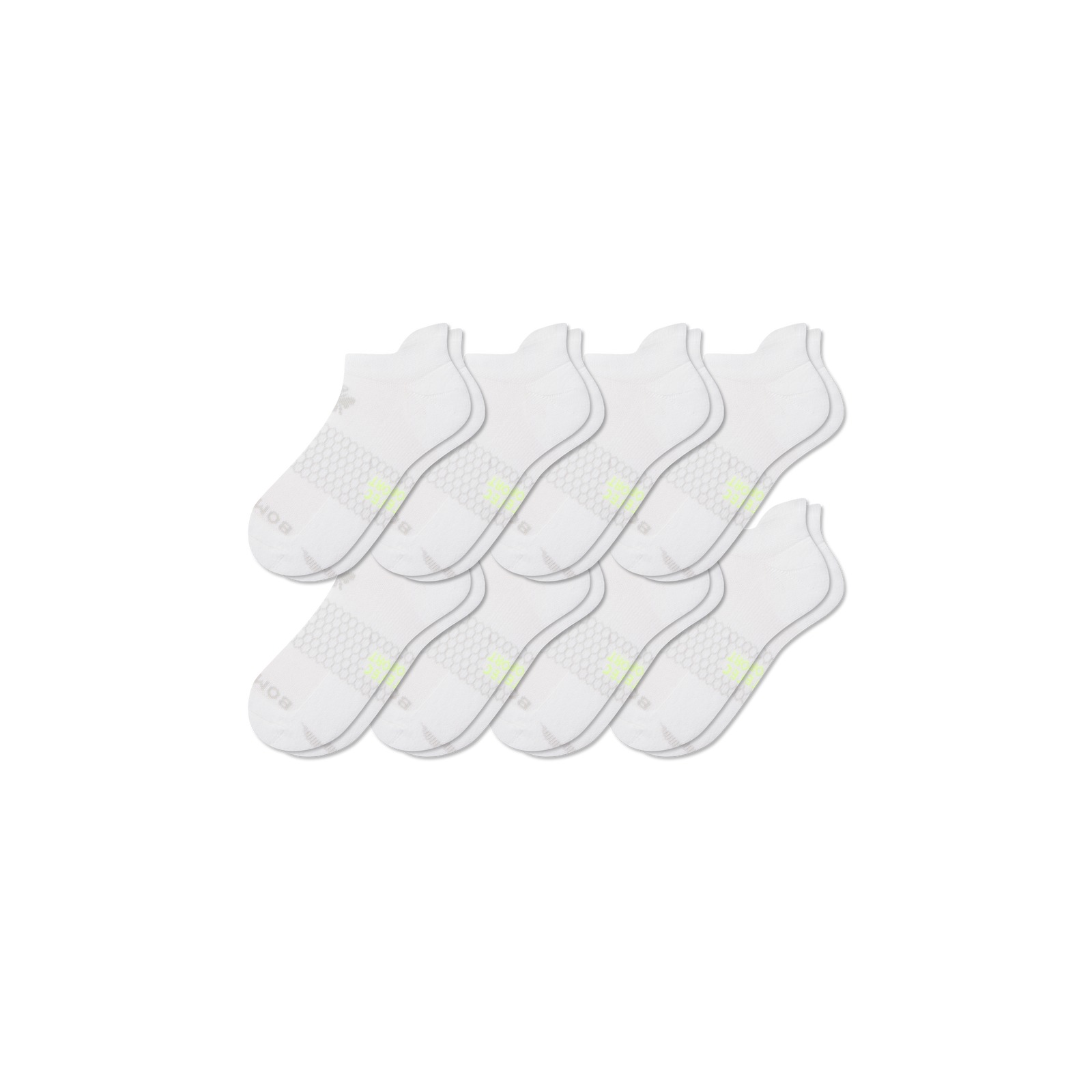 Men's All Sport Ankle Sock 8-Pack - White L