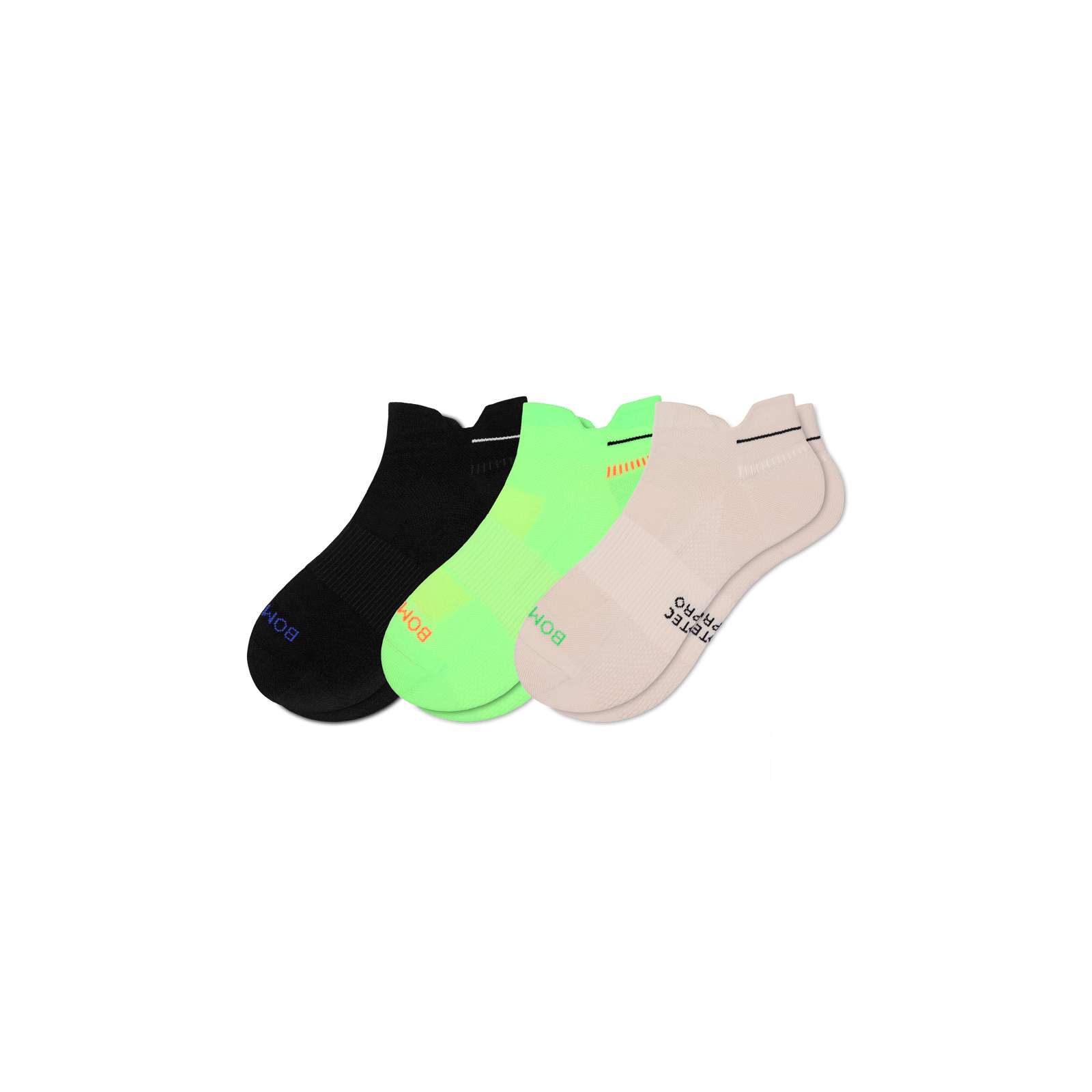 Men's RunPro Ankle Sock 3-Pack - white lime mix L