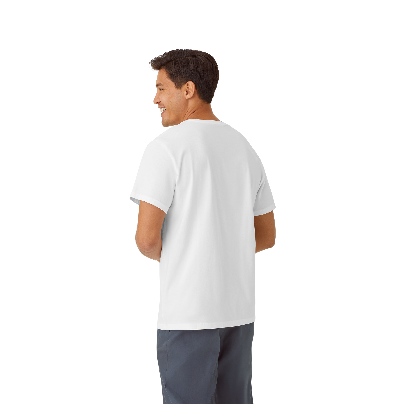 Pima Cotton Pocket Crew Neck T-Shirt White MO2