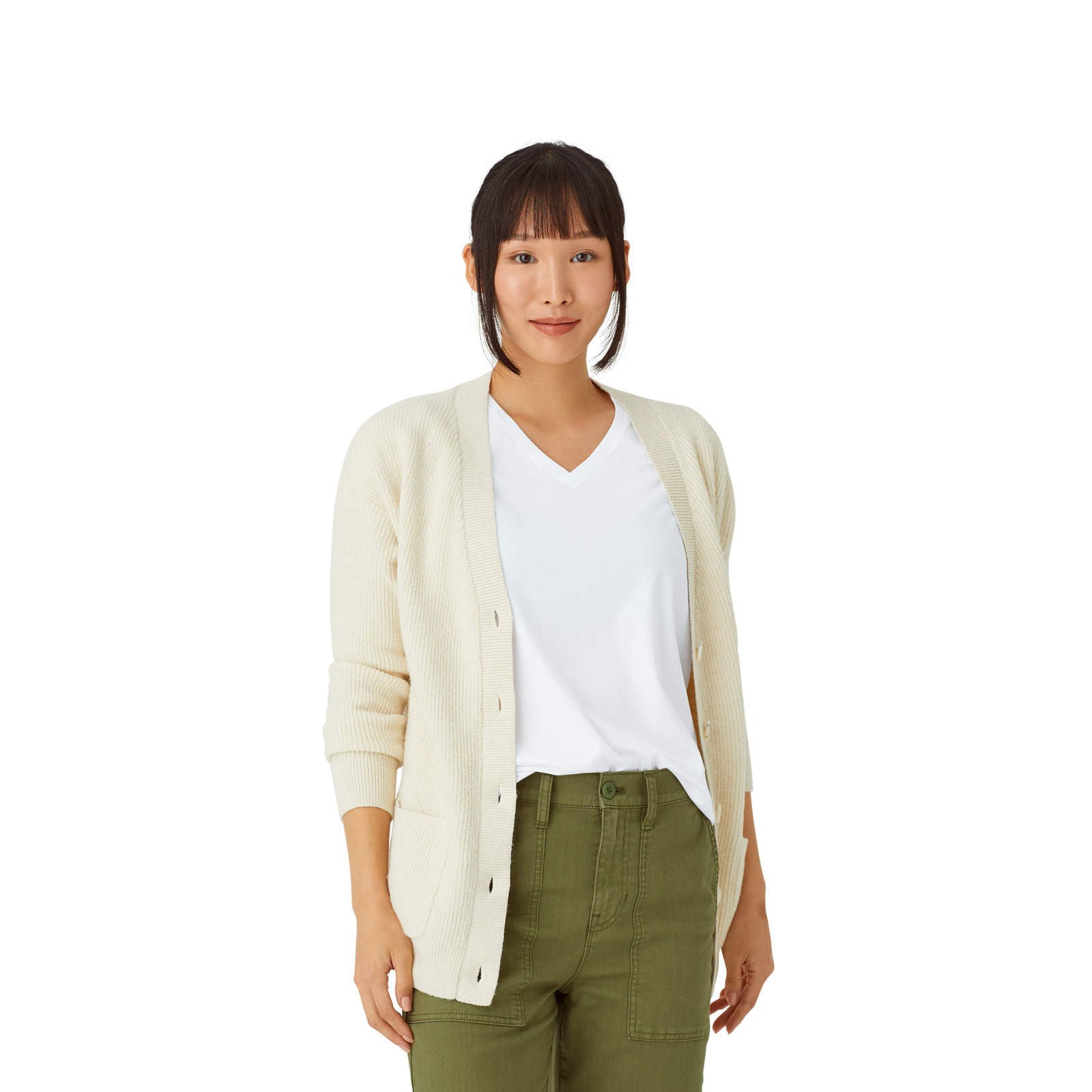Women's Pima Cotton V-Neck T-Shirt 6-Pack - white - 30