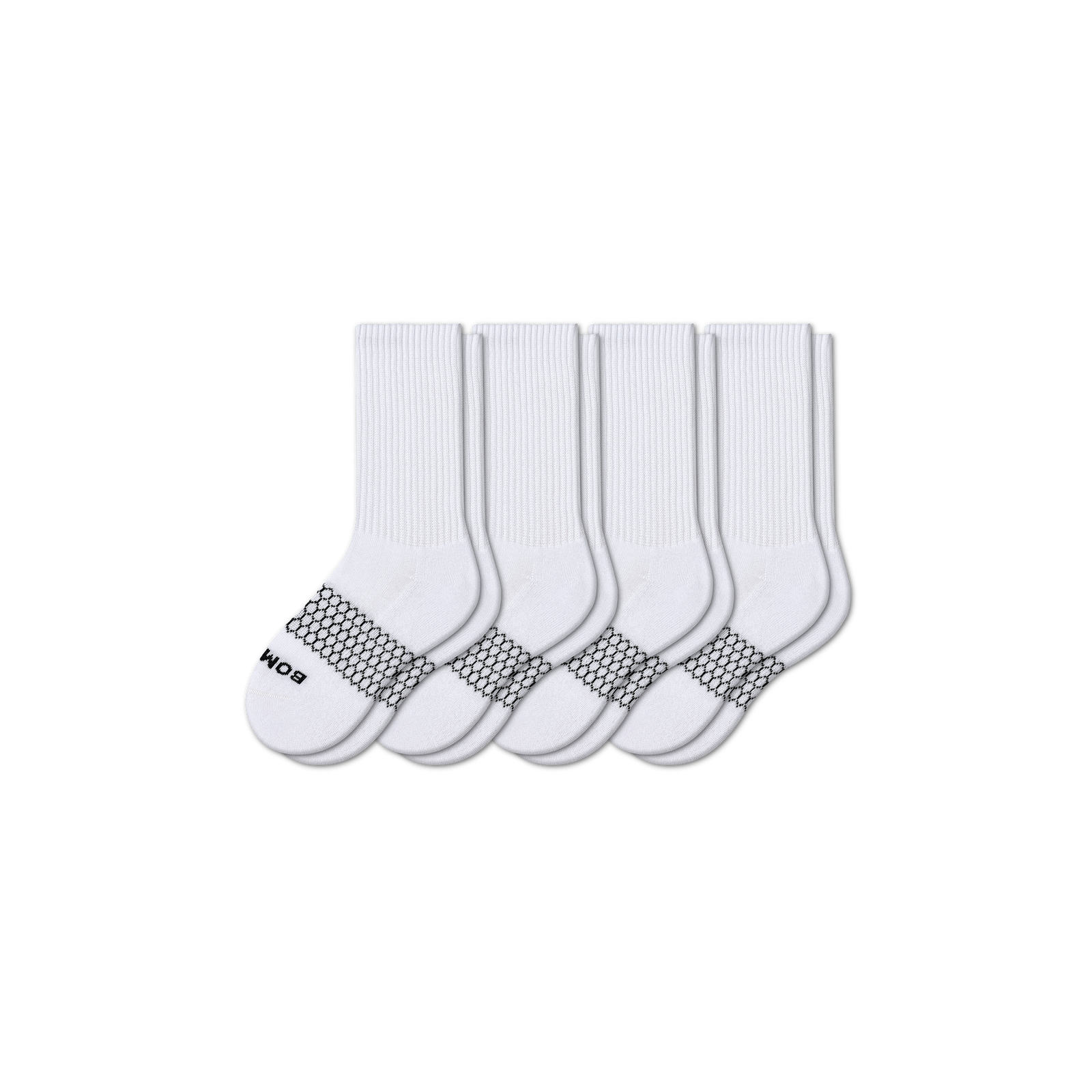 Youth Solids Calf Sock 4-Pack - white-solids - 6