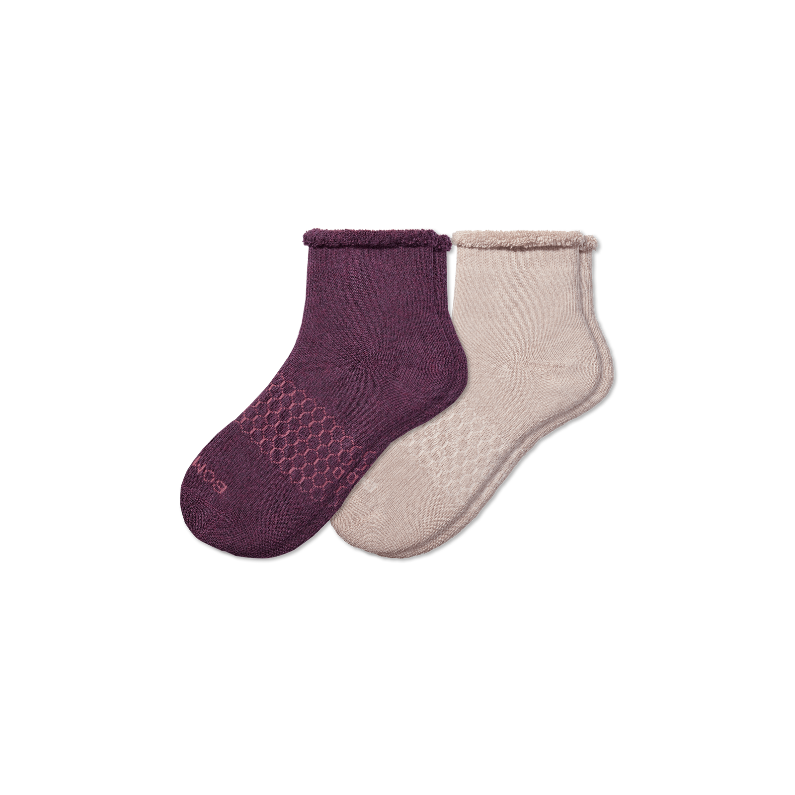 Men's Merino Wool Blend Roll-Top House Sock Wine Barley Mix 2-Pack L